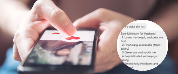 Internetsko upoznavanje i popis zahtjeva jedne korisnice