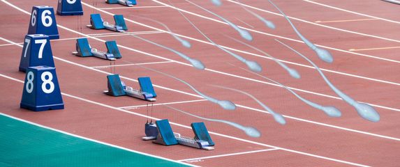 Atletska staza i sperma koja se utrkuje