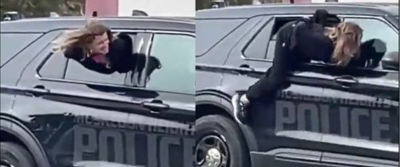 Žena bježi policiji