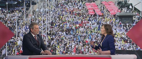 Radovan Fuchs i Sanja Vištica, reporterka Dnevnika Nove TV