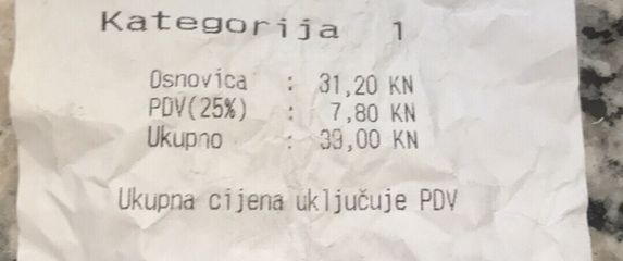 Račun s Krčkog mosta (Foto: Čitateljica)