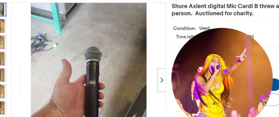 Mikrofon cardi b na prodaju na ebayu i njena slika preko cijene