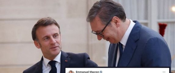 Francuski predsjednik Emmanuel Macron i srbijanski predsjednik Aleksandar Vučić