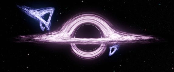 Ilustracija tri crne rupe