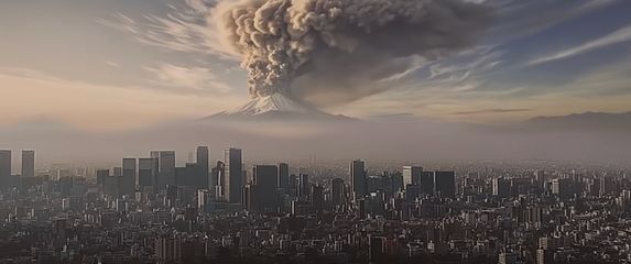 Erupcija Fujija, AI video