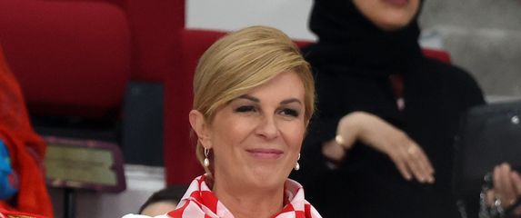 Kolinda Grabar Kitarović na stadionu prati utakmicu Hrvatske i Maroka - 1