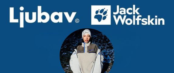 kolekcija i suradnja brendova jack wolfskin i LJUBAV na zimskoj odjeći sa slikom modela