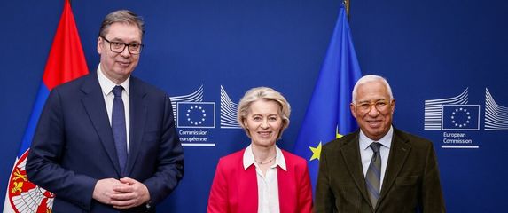 Aleksandar Vučić, Ursula von der Leyen i Antonio Costa