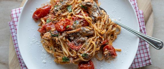 Tjestenina sa srdelama i rajčicom