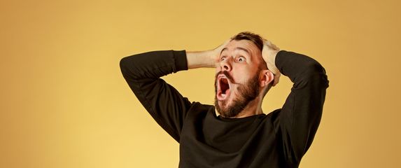 Šokirani muškarac, ilustracija