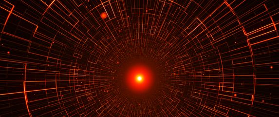 Digitalni prikaz čestica u laserskoj zraci, ilustracija