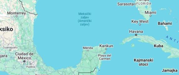 Na Googleovim kartama Meksički zaljev preimenovan u Američki zaljev