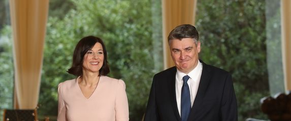 Sanja Musić Milanović i Zoran Milanović na inauguraciji 2020.