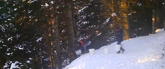 Netko baca ostatke hrane u Parku prirode Medvednica