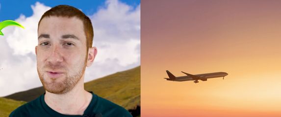 YouTuber Drew Binsky kako objašnjava putovanja i avion pri polijetanju