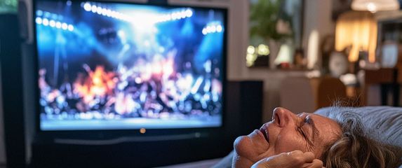 Žena starije dobi zaspala gledajući zabavan sadržaj na TV-u