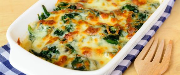 Zapečeni špinat s tikvicama