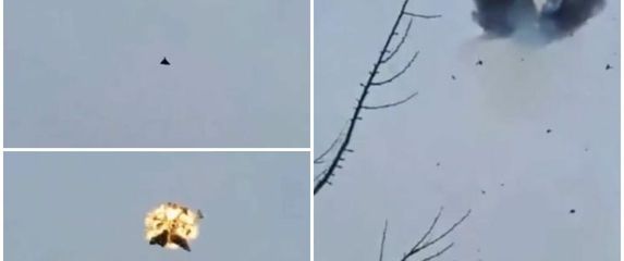 Ukrajinski F-16 ruši ruski dron Geran-2