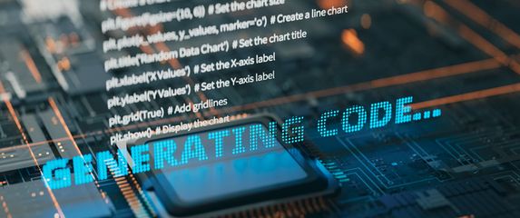 AI generira kod. ilustracija