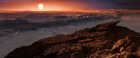 Ilustracija izgleda površine na Proxima b egzoplanetu