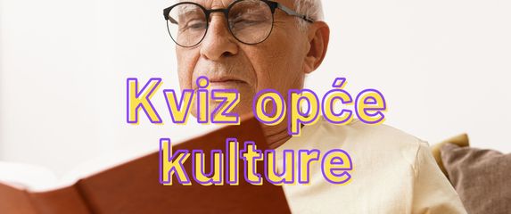 Mudri starac koji čita knjigu uz naslov kviza