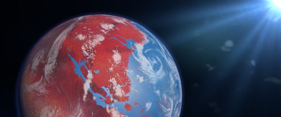 Ilustracija oceana na Marsu