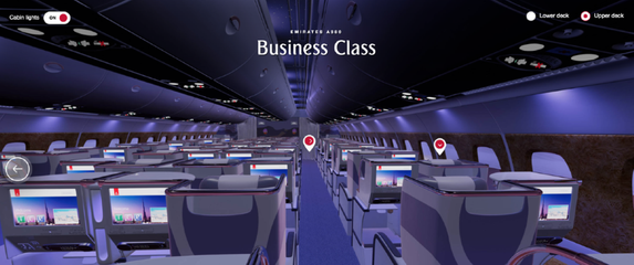 3D sjedala u zrakoplovu (Foto: Emirates)