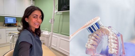Zubarica u ordinaciji i pranje zuba