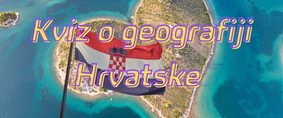 Otok u obliku srca i zastava Hrvatske