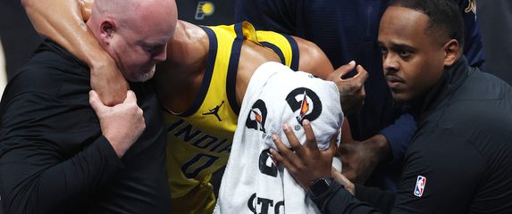 Tyrese Haliburton nakon ozljede u sedmoj utakmici NBA finala
