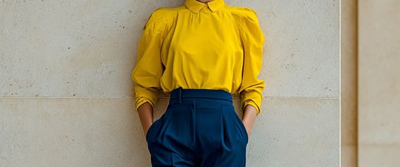 Poslovna kombinacija s plavom i žutom bojom