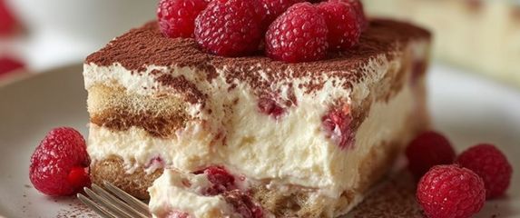 Sladoledni tiramisu s malinama