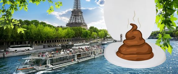 Rijeka Seine u Parizu i WC školjka s izmetom