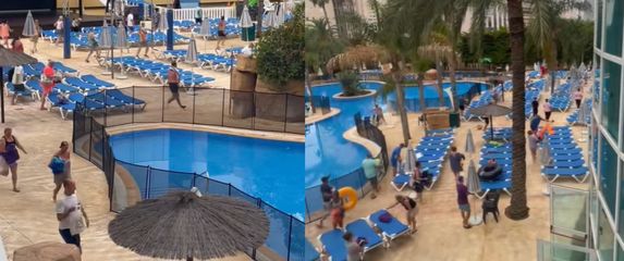 Turisti kako trče zauzeti ležaljke uz bazen