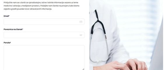 Web stranica portala Medicinski potvrđeno