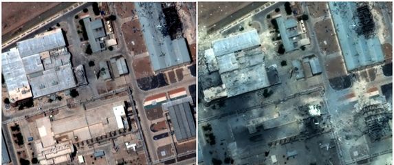 Satelitska snimka Isfahana prije i poslije