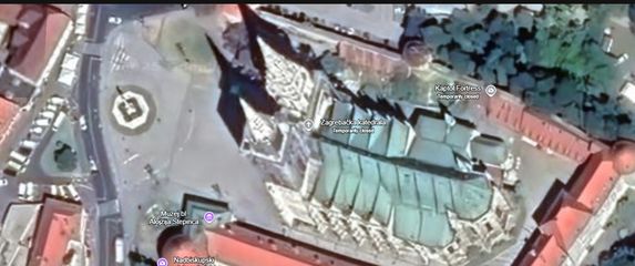 Vremenski prikaz Zagrebačke katedrale na Google Earthu