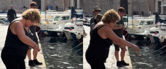 Gospođa koja peca u Dubrovniku