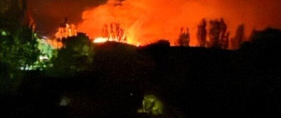 Požar nakon napada dronom