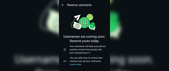WhatsApp uvodi korisnička imena