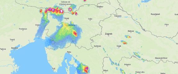 Oborine - radarski prikaz