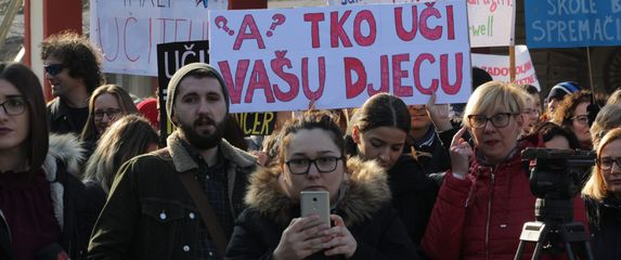 Prosvjed učitelja i nastavnika, ilustracija