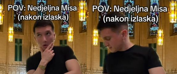 Luigi Curri u skeč s odlaskom u crkvu nakon izlaska