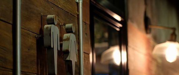 Toalet u restoranu, ilustracija