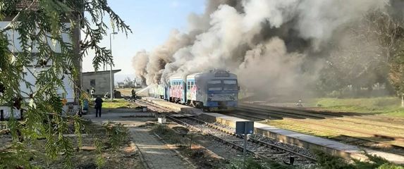 Požar vlaka u Slavoniji