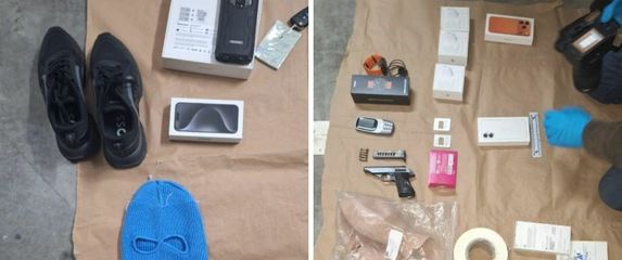 Predmeti koje je zagrebačka policija pronašla kod pljačkaša