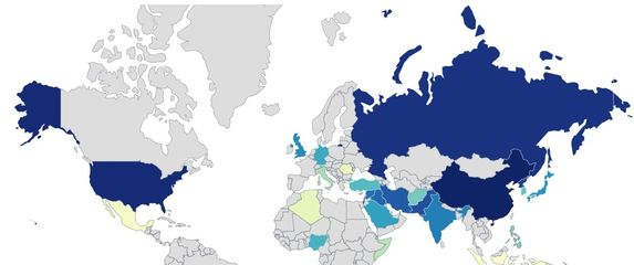 Karta najomraženijih država svijeta