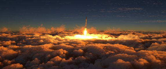 Let rakete u orbitu, ilustracija