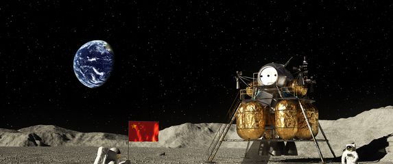 Lineski astronauti na Mjesecu, ilustracija