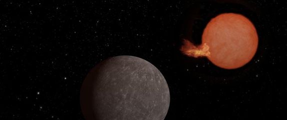 Umjetnički prikaz egzoplaneta SPECULOOS-3b kako kruži oko matične zvijezde